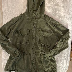 Military green utility jacket